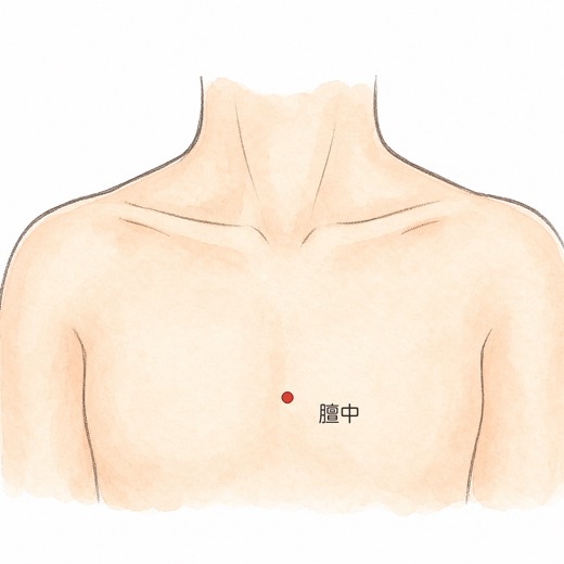 膻中（CV17）の位置イラスト