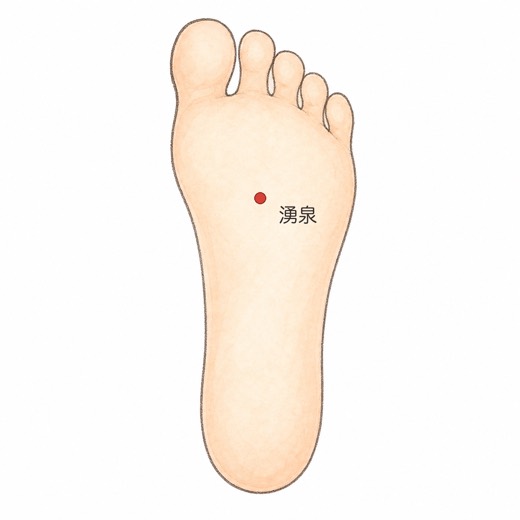 湧泉（KI1）の位置イラスト